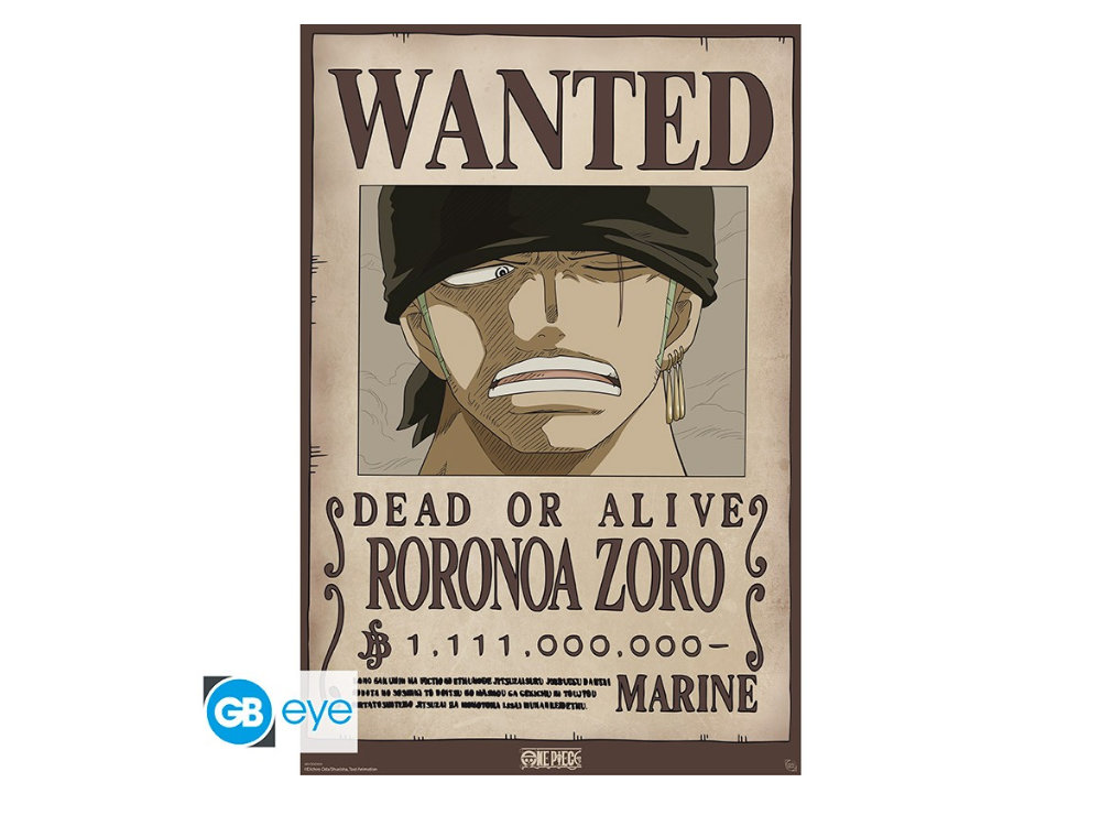 Wanted Zoro 1.1bn Poster (61x91) | One Piece | OtakuStore.gr