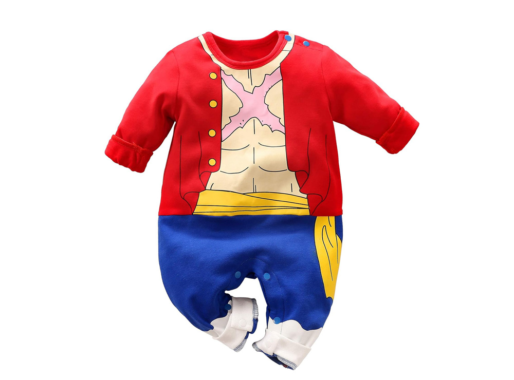Ace Tuta Bimbo Baby Ruffy In Cotone 100% - One Monkey Anime Piece Zoro - Morbida E Certificata Oeko-Tex, Lavabile A 40° - 3